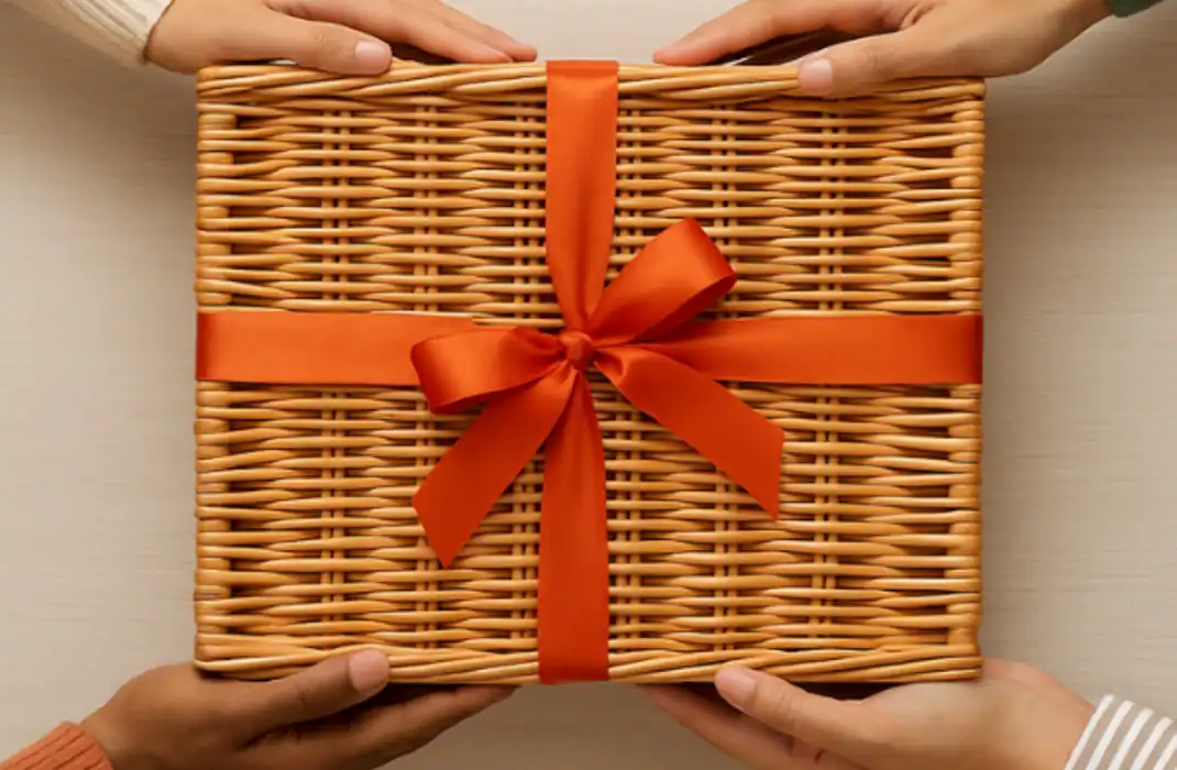 friends holding gift box