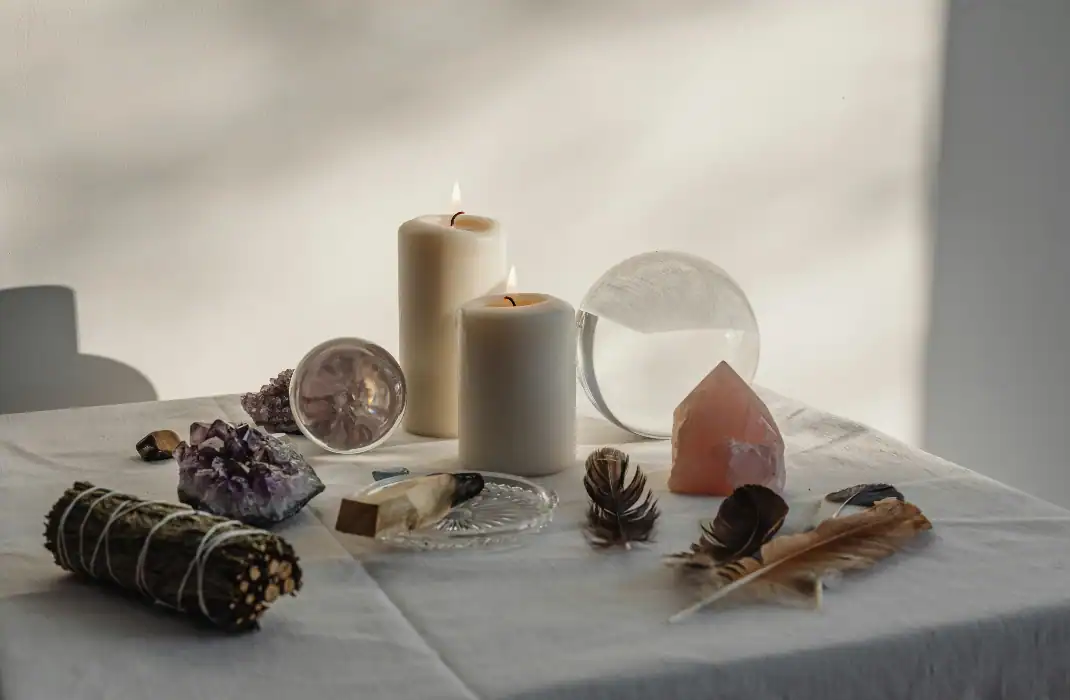 candle and crystal collection