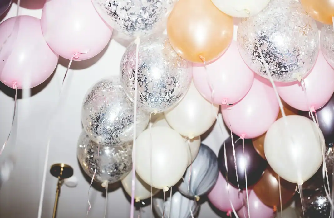 dangling party balloons