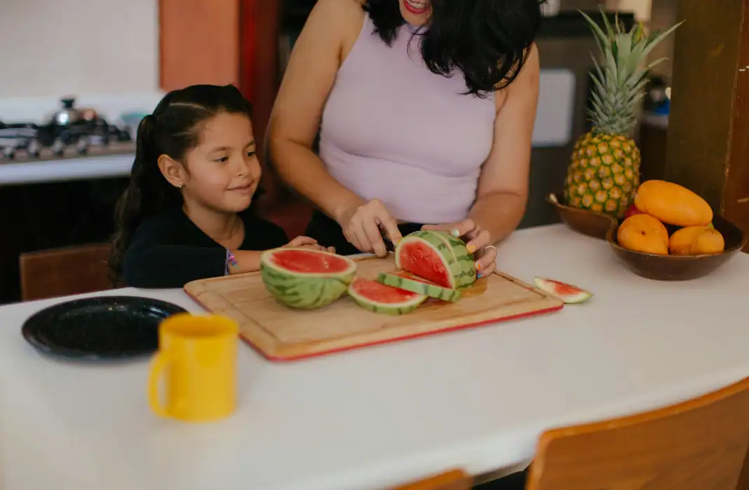 watermelon wedges and juice