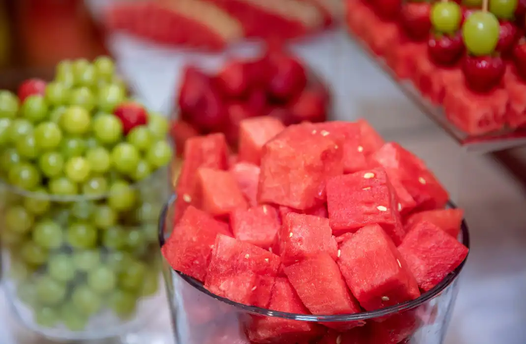 smaller triangles and watermelon cubes
