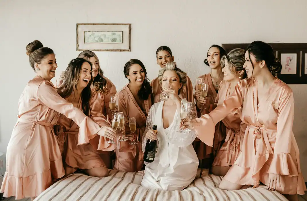Bachelorette weekend in hotel room before the big night