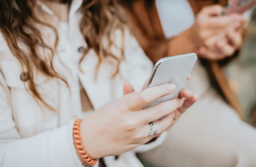 woman using phone