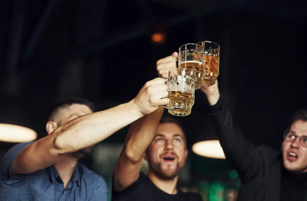 friends attending a bachelor party