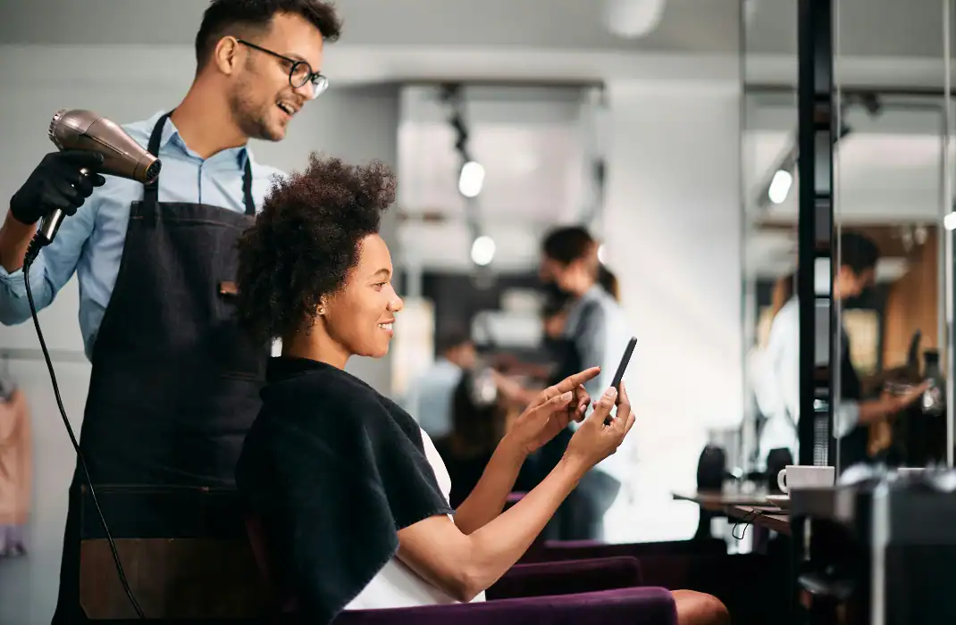 woman at a hair salon