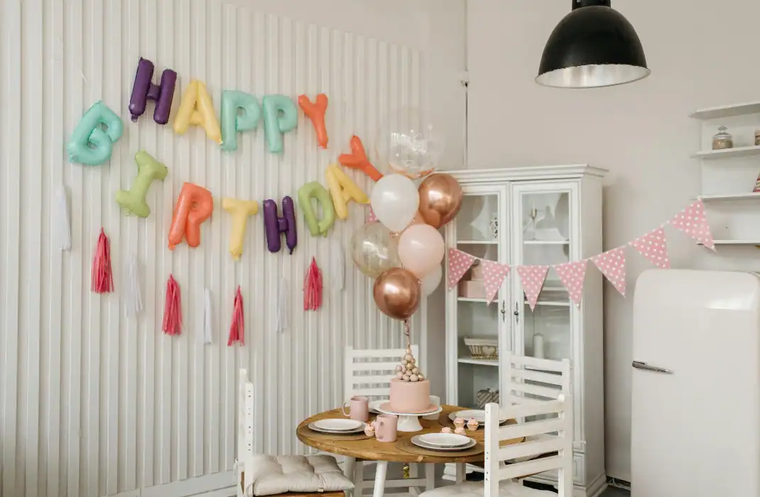birthday party setup