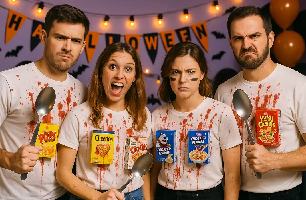friends dressed as cereal killers