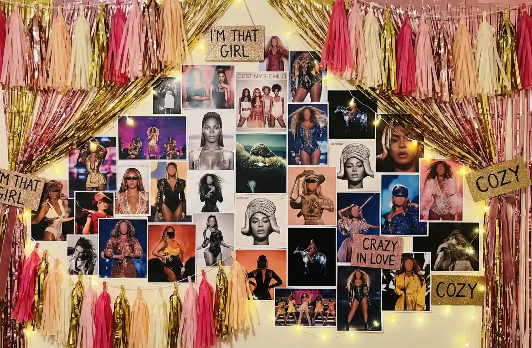 beyonce themed photo wall