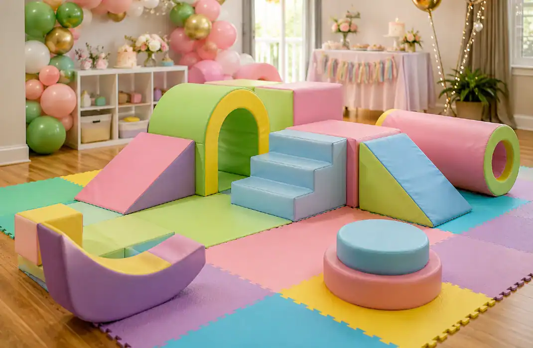 colorful soft play area