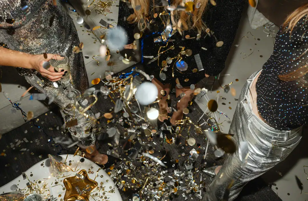 shot of friends from above