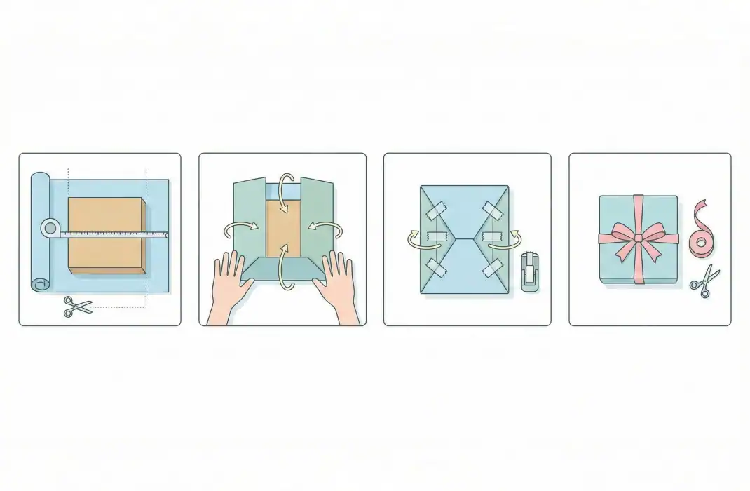 step-by-step wrapping illustration